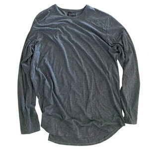 Cuts Men’s Gray Long Sleeve Crew Neck Pullover T-Shirt Size XXL